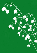 Brin de muguet sur fond vert frais
